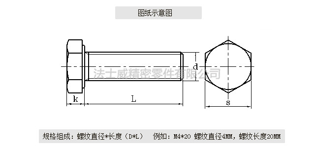 DIN933全牙不銹鋼外六角是不銹鋼緊固件系列中常用的一種，和螺母相配合，使用在對(duì)產(chǎn)品有較高的防腐要求和表面光潔度要求較高的地方,不銹鋼外六角螺絲一般有全牙和半牙兩種 ，而半牙的產(chǎn)品則分為粗桿半牙和細(xì)桿半牙。生產(chǎn)不銹鋼外六角螺絲材料常用的有SUS304和SUS316兩種。流通的不銹鋼外六角螺絲大部分均為全牙。尺寸規(guī)格1