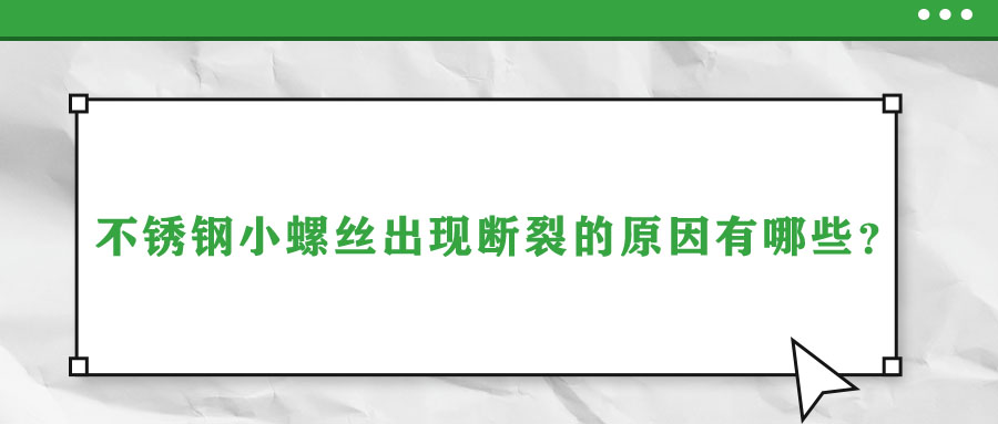 不銹鋼小螺絲出現(xiàn)斷裂的原因有哪些？